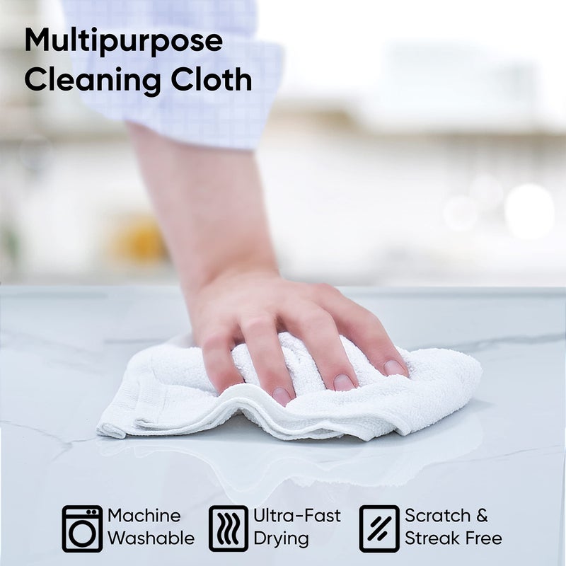 Superio White Washcloths 12 Pack Terry Cloth Rags 100% Cotton 12" Cleaning Cloths, Kitchen Towels, Facial Washcloth, Spa Cloths, Hand Towel, Small Lint Free Rags for Multi-Purposes - Image 5
